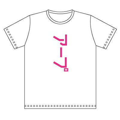 YMO楽器Tシャツ「アープ」白ボディ×蛍光ピンクプリント（Sサイズ）