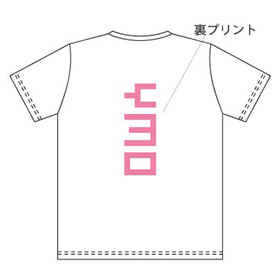 YMO楽器Tシャツ「ポリムーグ」 白ボディ×蛍光ピンクプリント
