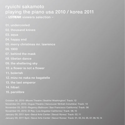 playing the piano usa 2010 / korea 2011 - ustream viewers selection - (CD)